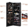 Image of Mirror Jewellery Cabinet Makeup Storage Ear Ring Necklace Box Wall Door Black AU