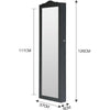 Image of Mirror Jewellery Cabinet Makeup Storage Ear Ring Necklace Box Wall Door Black AU