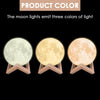 Image of 3D Magical Moon Lamp USB LED Night Light Moonlight Touch Sensor 18cm Diameter