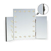 Image of Beauty LED Light Table Top Tri 3 Way Fold Folding Dressing Table Vanity Mirror