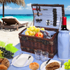 Image of Deluxe 2 Person Picnic Basket Set Outdoor Corporate Blanket Park Trip