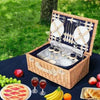 Image of Alfresco 4 Person Picnic Basket Baskets Blue Deluxe Outdoor Corporate Blanket Park Trip