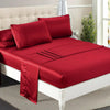 Image of DreamZ Ultra Soft Silky Satin Bed Sheet Set in King Single Size Burgundy Colour