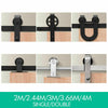 Image of 2.44M Antique Classic Style Single Sliding Barn Door Hardware Track Roller Kit