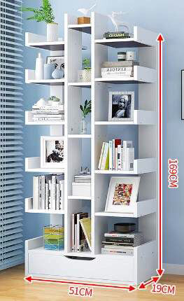 Modern Creative 6-Layer Bookshelf with Storage Bookcase