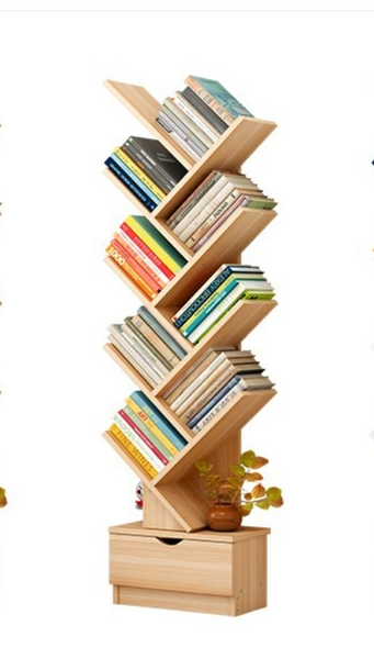 Tree Bookshelf Bookcase Book Organizer 9-Tier Multipurppose Shelves