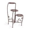 Image of Wrought Outdoor Indoor Flower Pots Plant Stand Garden Metal Corner Shelf Bronze