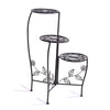 Image of Wrought Outdoor Indoor Flower Pots Plant Stand Garden Metal Corner Shelf Black