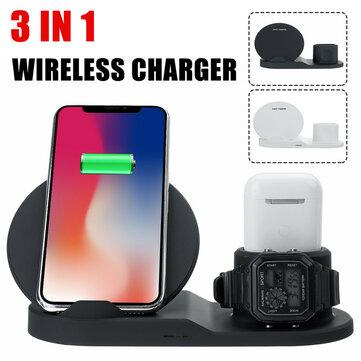 Bakeey 3 in 1 Wireless Charger Station Charging Dock Stand for Samsung Galaxy Note S20 ultra Huawei Mate40 OnePlus 8 Pro