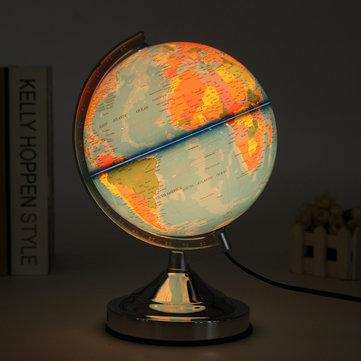Electronic Blue Illuminated Ocean World Earth Globe Rotating Night Light Desktop Decorations