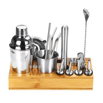 22Pcs Cocktail Shaker Set Bartender Martini Shaker Making Kit Bar Home Tools