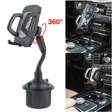 Universal 360° Adjustable Car Mount Gooseneck Cup Car Phone Holder Cradle For Cell Phone