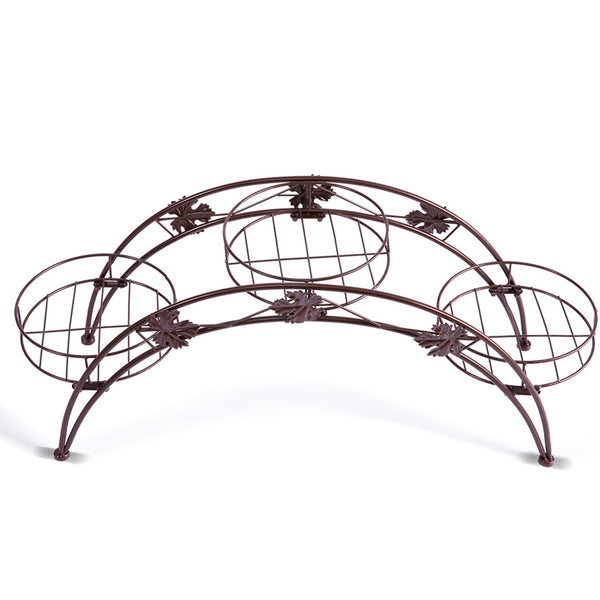 Levede Plant Stand Garden Decor Flower Pot Rack Wrought Iron Arch Shelf Bronze
