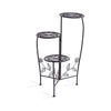 Image of Wrought Outdoor Indoor Flower Pots Plant Stand Garden Metal Corner Shelf Black