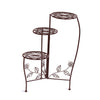 Image of Wrought Outdoor Indoor Flower Pots Plant Stand Garden Metal Corner Shelf Bronze