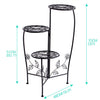 Image of Wrought Outdoor Indoor Flower Pots Plant Stand Garden Metal Corner Shelf Black