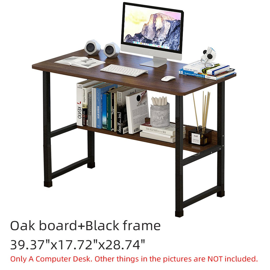 Standing Computer Desk Simple and Modern Writing Desk Dormitory Desk with Storage Board for Student Small Size