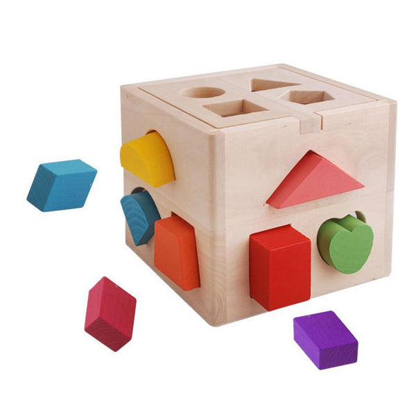 13 Holes Wooden Intelligence Box Building Blocks Toys Puzzle Children's Toy Shape Paired Enlightenment Wood