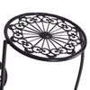 Image of Wrought Outdoor Indoor Flower Pots Plant Stand Garden Metal Corner Shelf Black