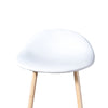 Image of Levede 2 Pcs Bar Stool with Extra Padded PU Leather Seat and Wooden Legs in White Colour