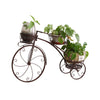Image of Levede Bicycle Shape Metal Plant Stand 3 Pots Flower Planter Corner Shelf Bronze