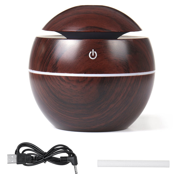 130ML LED Lights Wood Grain Aroma Air Humidifier