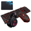 Image of 104Key Waterproof design USB Wired Multimedia RGB Backlit Mechanical Gaming Keyboard and LED Gaming Headphone and 3200DPI LED Gaming Mouse Sets with Mouse Pad