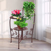 Image of Wrought Outdoor Indoor Flower Pots Plant Stand Garden Metal Corner Shelf Bronze