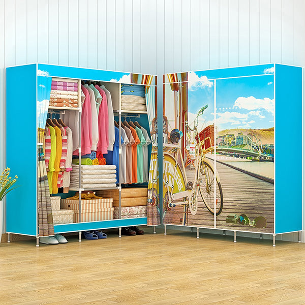 Multi-purpose Non-woven Cloth Wardrobe Fabric Closet Portable Folding Cloth Hanger Dustproof Waterproof Clothing Storage Cabinet Furniture