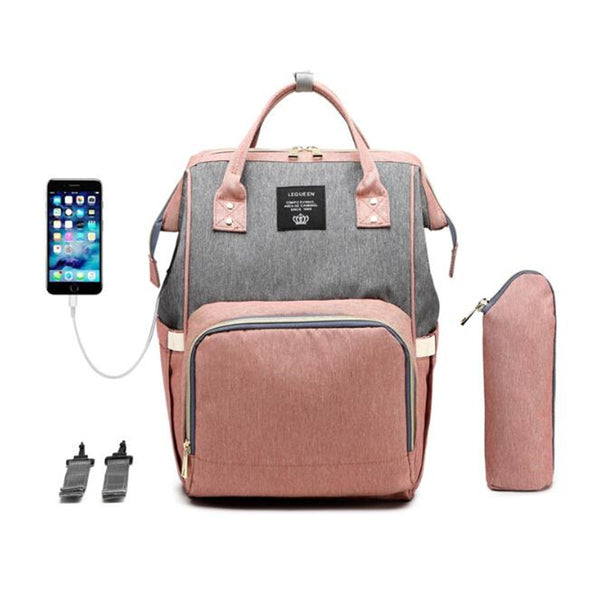 18L Outdoor Travel USB Mummy Backpack Waterproof Baby Diapers Nappy Women Bags
