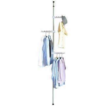 Adjustable Clothes Rack Hanger Telescopic Wardrobe Organizer Garment Dry Stand