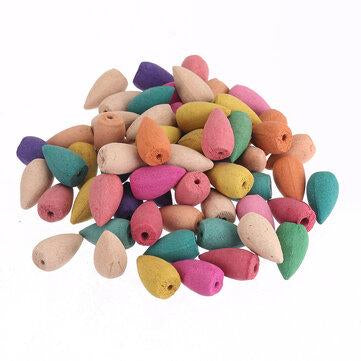 60Pcs Backflow Incense Aromatherapy Reflux Smoke Tower Hollow Cones Multicolor Buddhism Aromatherapy