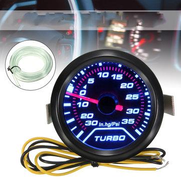 Universal 52mm 2″ LED Turbo Boost Pressure Gauge Smoked Dials Face Psi