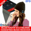 Image of Bluetooth V3.0 Wireless Handsfree Phone Music Receiver Beanie Knitted Hat Black