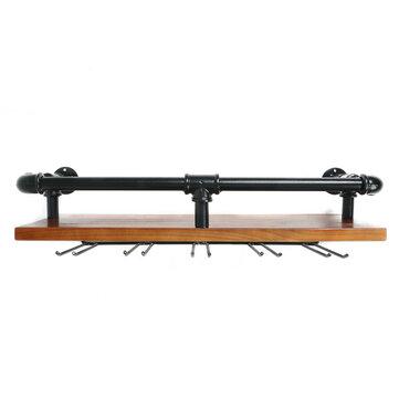 Multi functional Wall Mounted Rack Solid Wood Hanging Shelf Creative Home Kitchen Wall Decoration Hanging Receiving Shelf