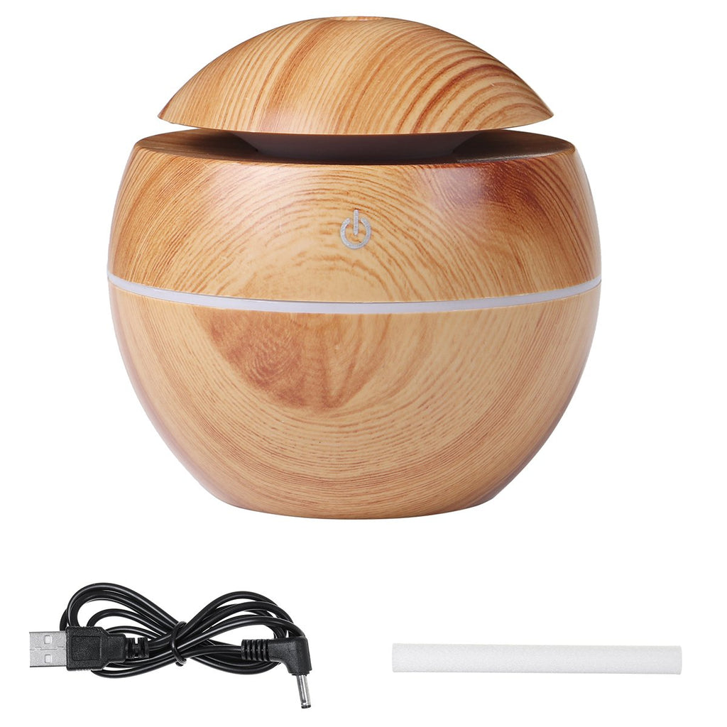 130ML LED Lights Wood Grain Aroma Air Humidifier