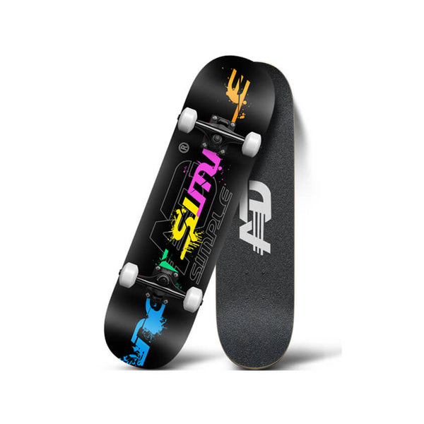 PU Wheels Skateboard AD Black Pink Skateboard