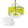 Image of Split Bucket 360 Rotating Spinning Spin Mop 2 Mop Heads Stainless Steel Wheel