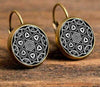 Image of Boho Earrings | Glass Earrings | Black Mandala Bohemian Glass Earrings