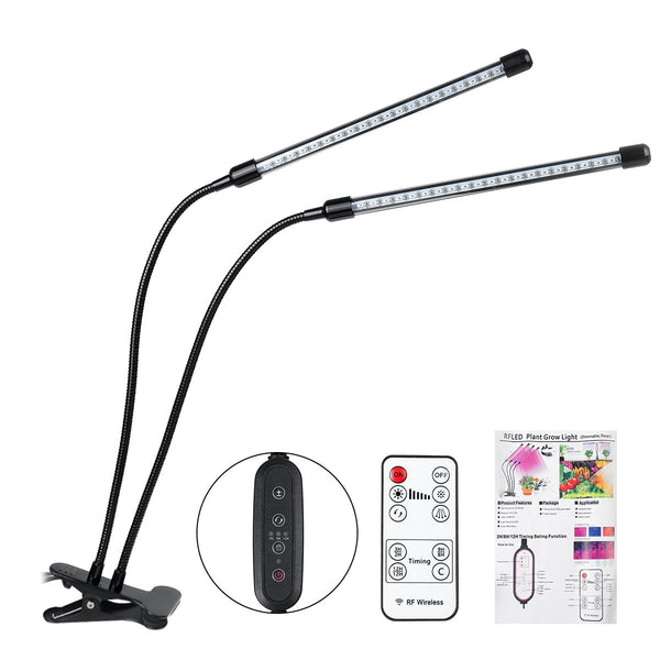 18W/20W/27W 2/3/4 Heads USB LED Plant Growing Light Clip-on Flexible Lamp with Remote Control DC5V