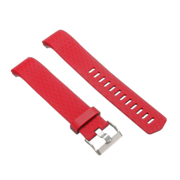 Replacement Silicone Diamond Pattern Wristband Watch Strap For Fitbit Charge 2