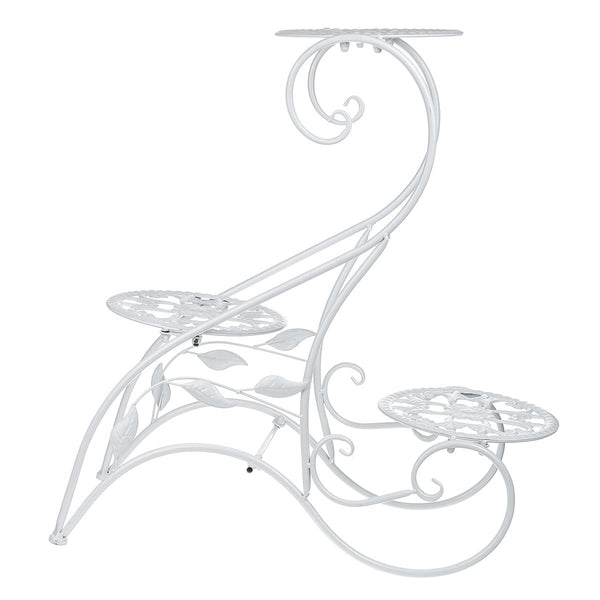 3-Tier Metal Flower Stand Shelf Holder Decorative Plant Stand Rack Pot Tray Design Garden Home Indoor/Outdoor