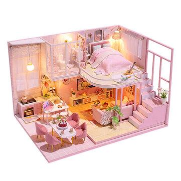 Miniature DIY Doll House With Furnitures Wooden House Toys For Children Birthday Gift
