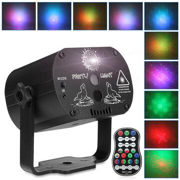 RGB LED Sound Activated Stage Lighting Laser Projector Disco DJ Club Party Lamp