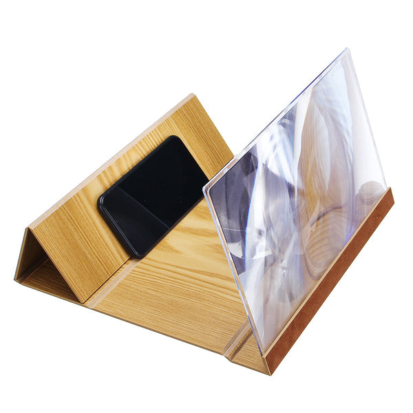 14" Wood 3D HD Phone Screen Magnifier Video Movie Amplifier For Smart Phone iPhone Samsung Huawei