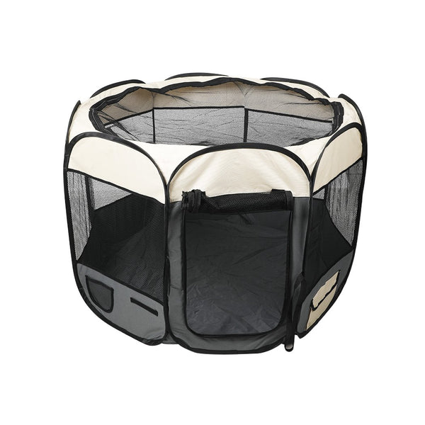 PaWz Pet Soft Playpen Dog Cat Puppy Play Round Crate Cage Tent Portable XL Grey