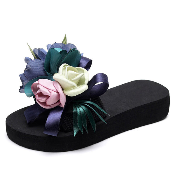 Women Sliders with Flower Design