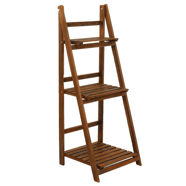 3 Tiers Ladder Storage Shelf Foldable Plant Flower Pot Display Stand Bookshelf Storage Rack Home Office Furniture