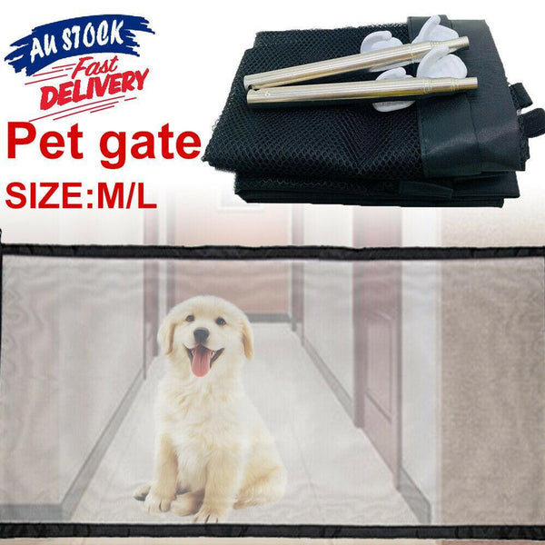 Safety Enclosure Dog Gate Barrier Mesh Safe Pet Anywhere Magic Guard&Install