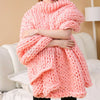 Image of Soft Warm Hand Chunky Knit Blanket Thick Yarn Wool Bulky Bed Spread Throw AU